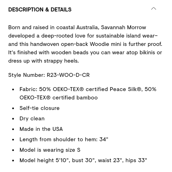 NWT Savannah Morrow Woodie Dress in Ivory - Picture 3 of 16